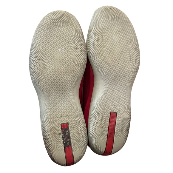 Prada Leather Mule Slip-on Slides Shoes Women 36/6 Red Gray Made in Italy - Picture 13 of 16